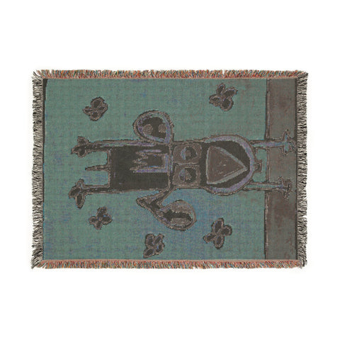 Downward Facing Dog Woven Tapestry Blanket