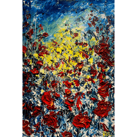 Swirl of Crimson 32x46