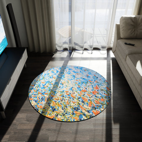 Peach Panache Floor Art - Kezic Gallery
