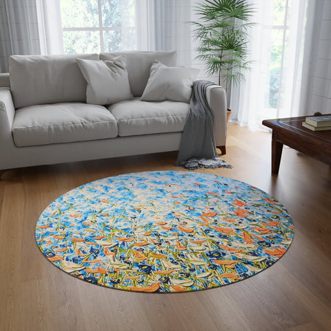 Peach Panache Floor Art - Kezic Gallery
