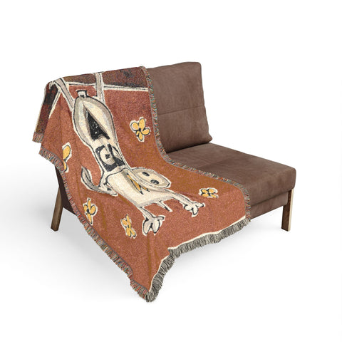 Downward Facing Dog Woven Tapestry Blanket
