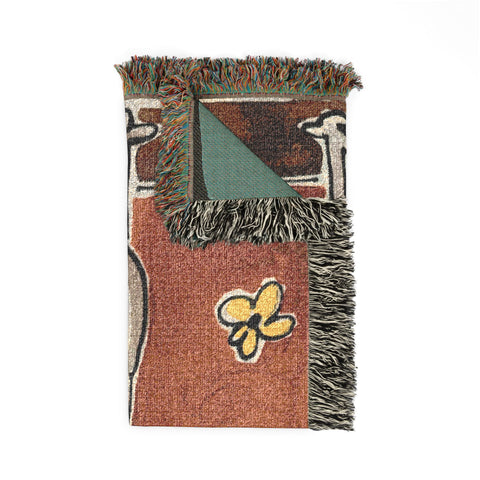 Downward Facing Dog Woven Tapestry Blanket