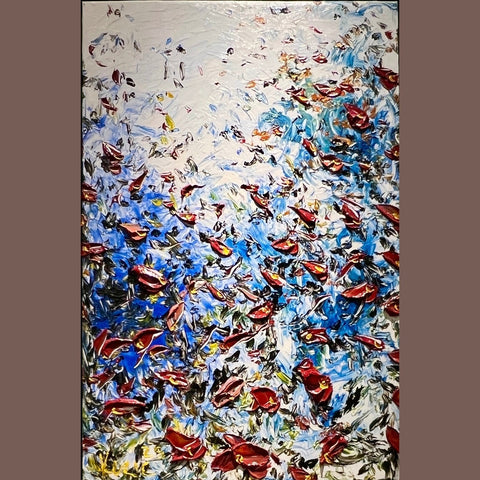 Swirling Scarlet 30x46